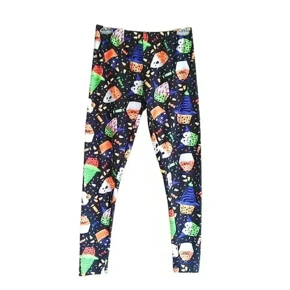 𝅺New Halloween Monster Cupcakes Novelty Soft Mid Rise Ankle Length Leggings - Picture 2 of 6